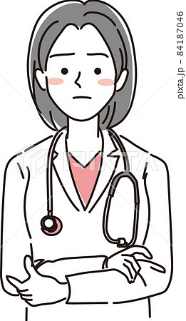 女性医師_シンプルカラー_腕組みをする 84187046