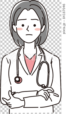 女性医師_シンプルカラー_腕組みをする 84187046