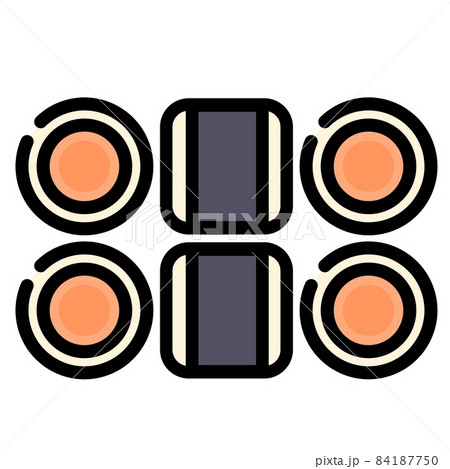 Vector illustration of Japanese food - sushi rolls. 84187750
