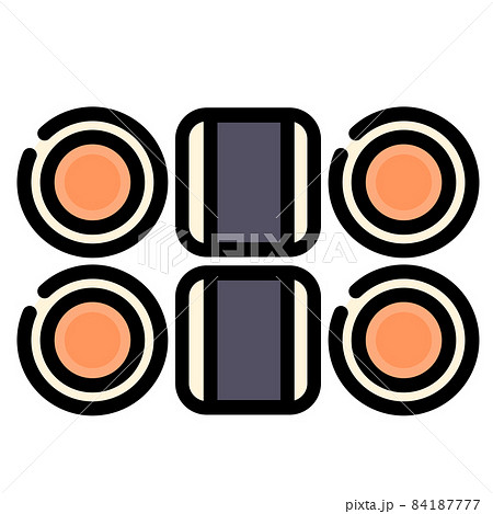 Vector illustration of Japanese food - sushi rolls. 84187777
