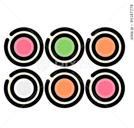 Vector illustration of Japanese food - sushi rolls. Vector illustration of Japanese food - sushi rolls. 84187778