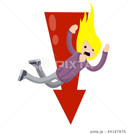 Woman fall down. frightened girl in distress. 84187876