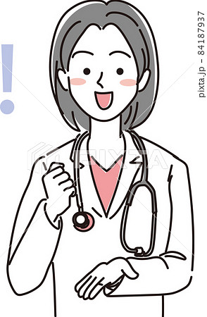 女性医師_シンプルカラー_思いつく 女性医師_シンプルカラー_思いつく 84187937