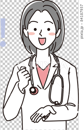 Female doctor _ simple color _ come up with 84187937