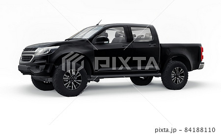 Black pickup car on a white background. 3d rendering. 84188110