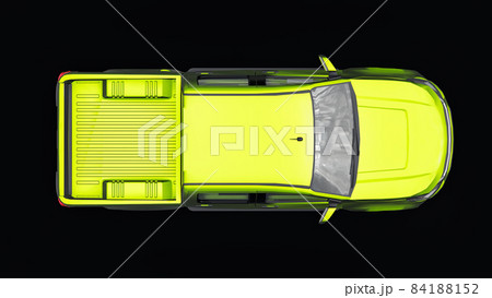 Green pickup car on a black background. 3d rendering. 84188152
