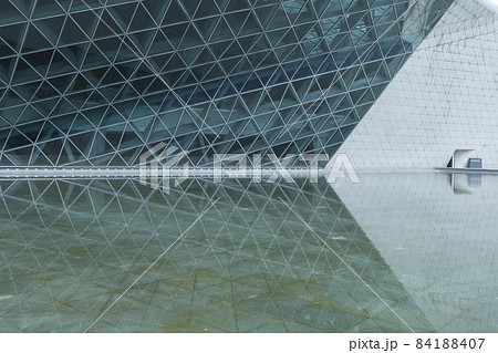 Exterior view of modern Guangzhou Opera House in Guangzhou, China. Exterior view of modern Guangzhou Opera House in Guangzhou, China. 84188407