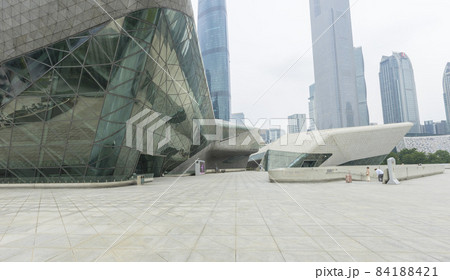 Exterior view of modern Guangzhou Opera House in Guangzhou, China. Exterior view of modern Guangzhou Opera House in Guangzhou, China. 84188421