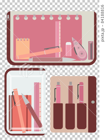 一套裝有溫暖柔和文具的透明盒和一個裝有書寫用具的筆盒 一套裝有溫暖柔和文具的透明盒和一個裝有書寫用具的筆盒 84188816