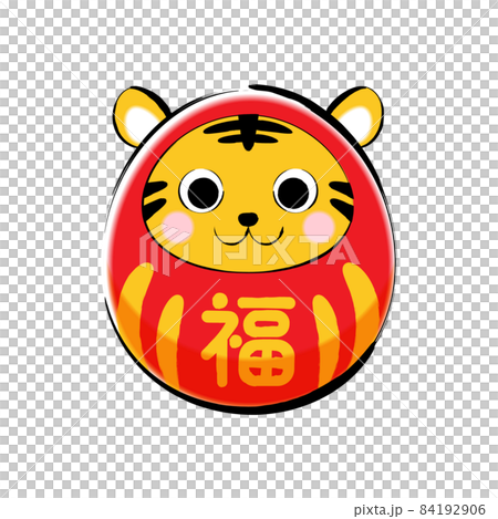 Cute tiger's blessing Dharma Japanese style (red) 84192906