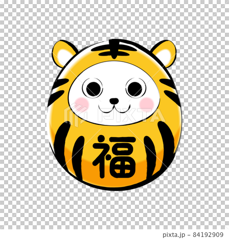 Cute tiger's blessing Dharma Japanese style (yellow) 84192909