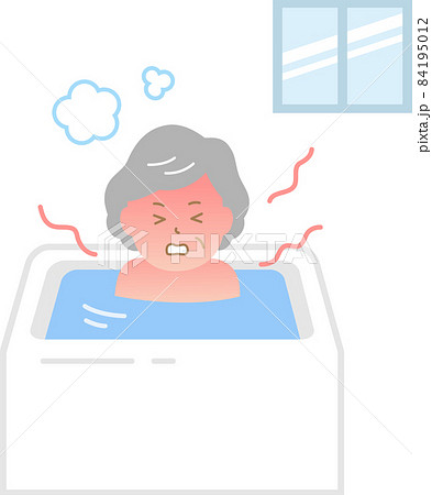 ヒートショック　熱い浴槽　シニア女性 84195012