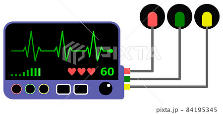 健康管理をする医療器具の心電図モニターのイラスト素材