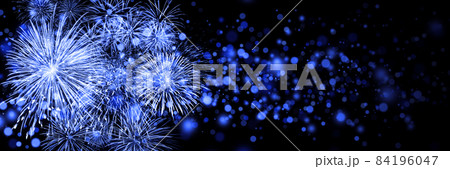 Abstract colored firework on dark sky. Celebration and anniversary concept Abstract colored firework on dark sky. Celebration and anniversary concept 84196047