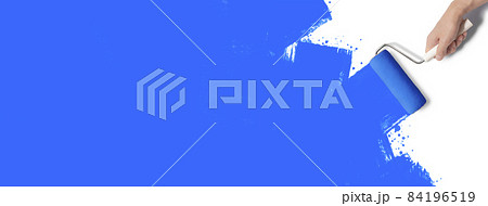 ローラーでペンキを塗る手のグラフィック素材 ローラーでペンキを塗る手のグラフィック素材 84196519