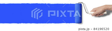 ローラーでペンキを塗る手のグラフィック素材 ローラーでペンキを塗る手のグラフィック素材 84196520