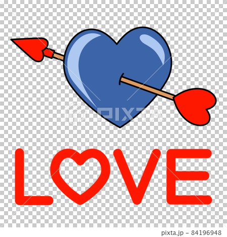 Blue heart with an arrow and the letter LOVE Blue heart with an arrow and the letter LOVE 84196948