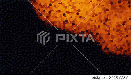 Dark black and bright orange particles. 3D illustration Dark black and bright orange particles. 3D illustration 84197227