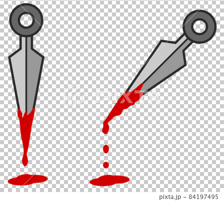 血の滴る殺人に使われた武器のイラストのイラスト素材