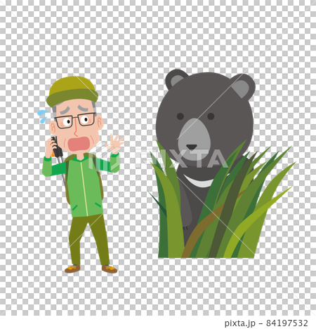 一位老人在爬山時遇到一隻熊 84197532