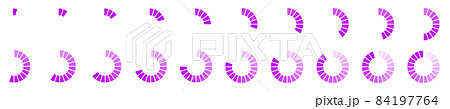 Round loading bars with segments from 1 to 20. Progress, waiting or download symbols set. Infographic animation elements for website interface Round loading bars with segments from 1 to 20. Progress, waiting or download symbols set. Infographic animation elements for website interface 84197764