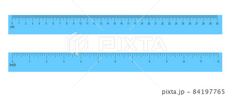 30 centimeters and 12 inches blue rulers isolated on white background. School tool for distance, height or length measurement with markup and numbers 30 centimeters and 12 inches blue rulers isolated on white background. School tool for distance, height or length measurement with markup and numbers 84197765