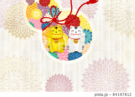 寅　年賀状　和柄　背景 84197812