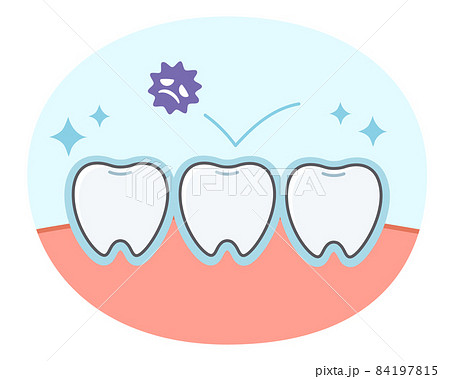 歯と歯茎のシンプルで可愛いイラストのイラスト素材
