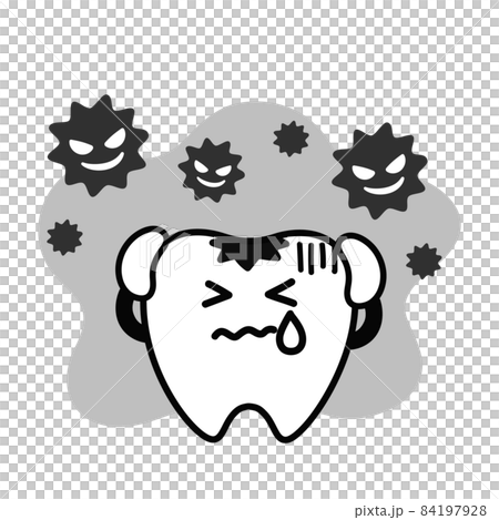 簡單可愛的蛀牙牙齒插圖 84197928