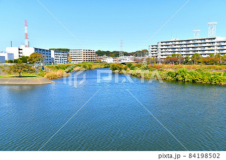 鷹野大橋／鶴見川より矢上川方向を望む(神奈川県横浜市)【2021.11】 84198502