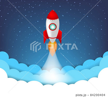 Flat Rocket Icon Startup Concept Poster Flat Rocket Icon Startup Concept Poster 84200404