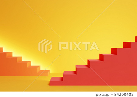 3D illustration of two staircases 3D illustration of two staircases 84200405