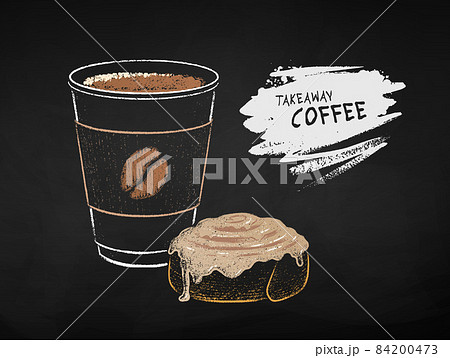Takeaway Coffee paper cup with Cinnamon Roll 84200473