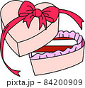 リボンのつけられた箱とチョコレートの素材 84200909