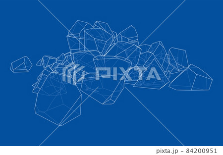 A bunch of stones. 3d illustration 84200951