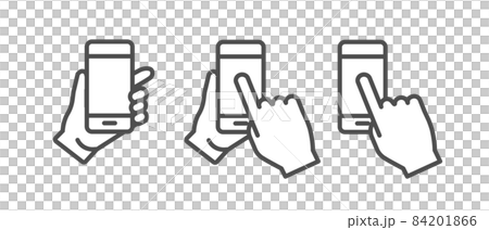 スマートフォン操作のイラストアイコンセット 84201866
