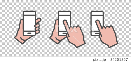 スマートフォン操作のイラストアイコンセット 84201867