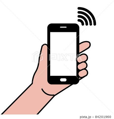 赤外線通信をするスマートフォンのイラスト 84201960