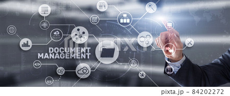 Document Management Data System Business Technology Concept. DMS on virtual screen 84202272
