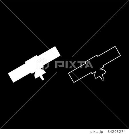 Satellite silhouette World global net concept space icon white color vector illustration flat style image set 84203274