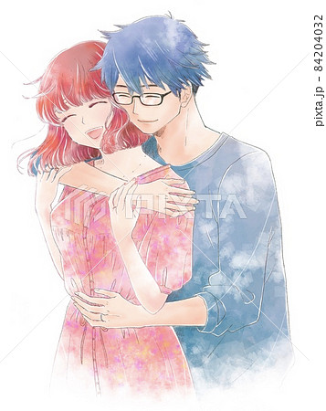 anime couples snuggling