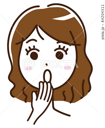 女性 顔 表情 驚く びっくりするのイラスト素材
