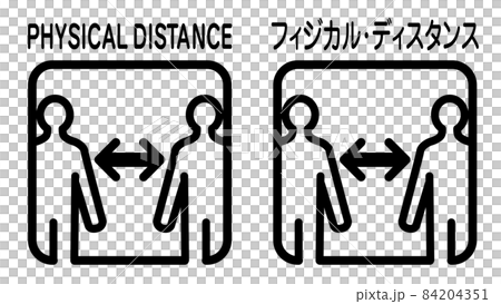 Physical distance icon mark sign - Stock Illustration [84204351] - PIXTA