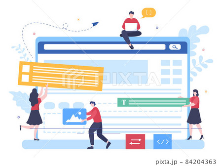 UI & UX Programmer Flat Design Vector Illustration for Business Information and Team Sharing Ideas with Designer, Coding, Interface or Software App Development UI & UX Programmer Flat Design Vector Illustration for Business Information and Team Sharing Ideas with Designer, Coding, Interface or Software App Development 84204363