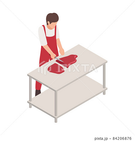 Butcher Cutting Meat Composition 84206876