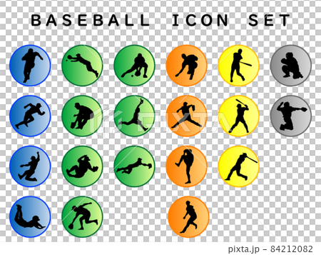 野球アイコンのセット 野球アイコンのセット 84212082