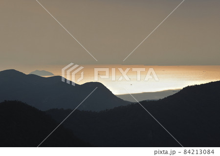 Amazing sunset and sea of cloud with mountains 24 oct 2021 84213084