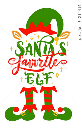 Christmas funny quote Santa s favorite ELF with hat, ears, stockings, shoes 84214416
