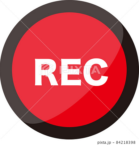 Rec 録画ボタン 赤色のベクターアイコンのイラスト素材