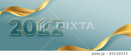 2022 new year banner with golden cloth style wave 2022 new year banner with golden cloth style wave 84219243